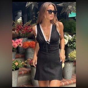 Black dress with lace trim